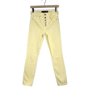 Veronica Beard Maera Skinny High Rise Jeans in Mustard YellowButton Fly Size 26
